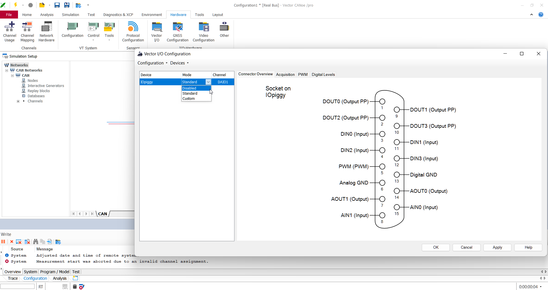  Error Message System IO Initializing of IOPiggy failed! XLDriver